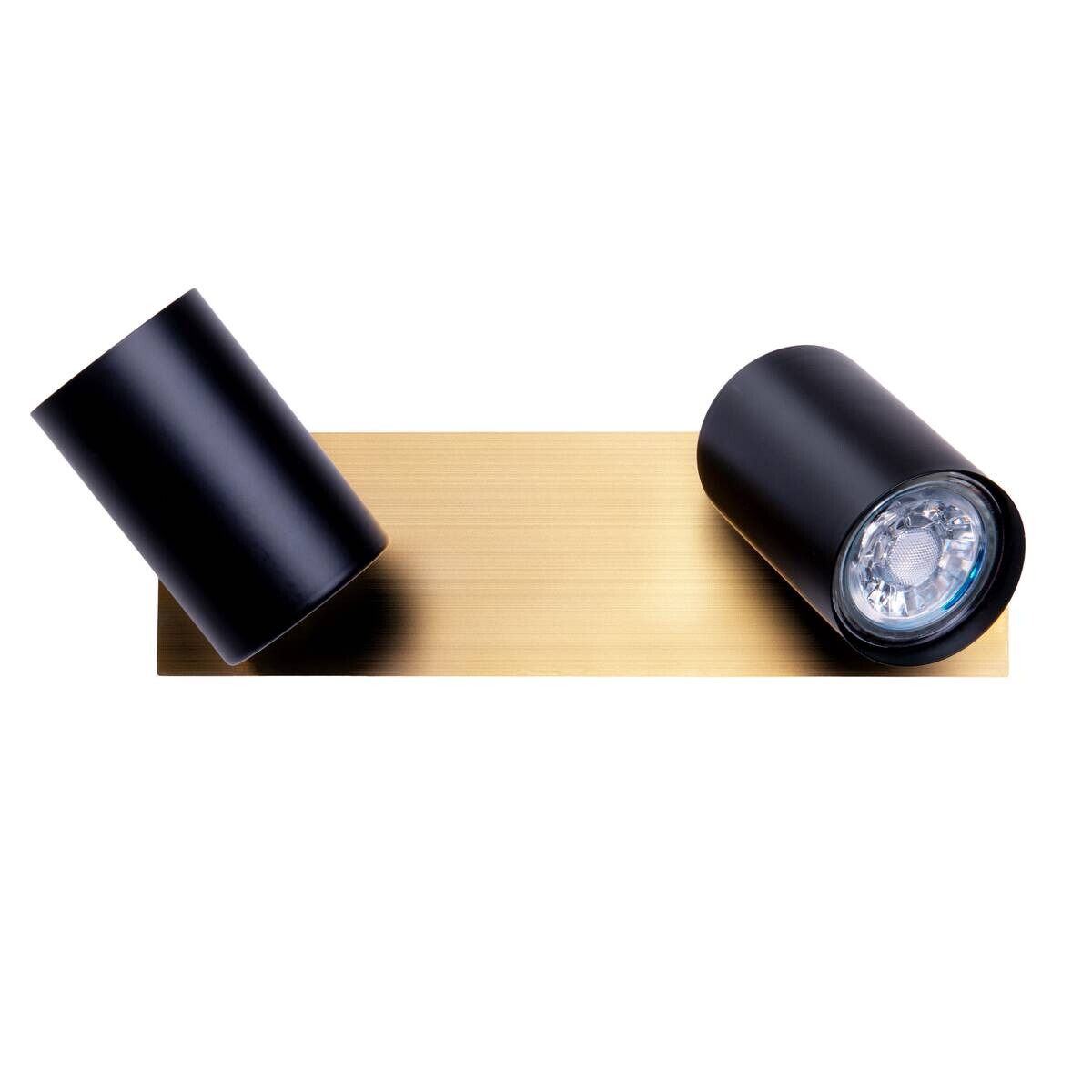 Näve Leuchten Deckenleuchte 1394822 gold schwarz Metall B/H/T: ca. 7x13,5x24 cm GU10 2 Brennstellen