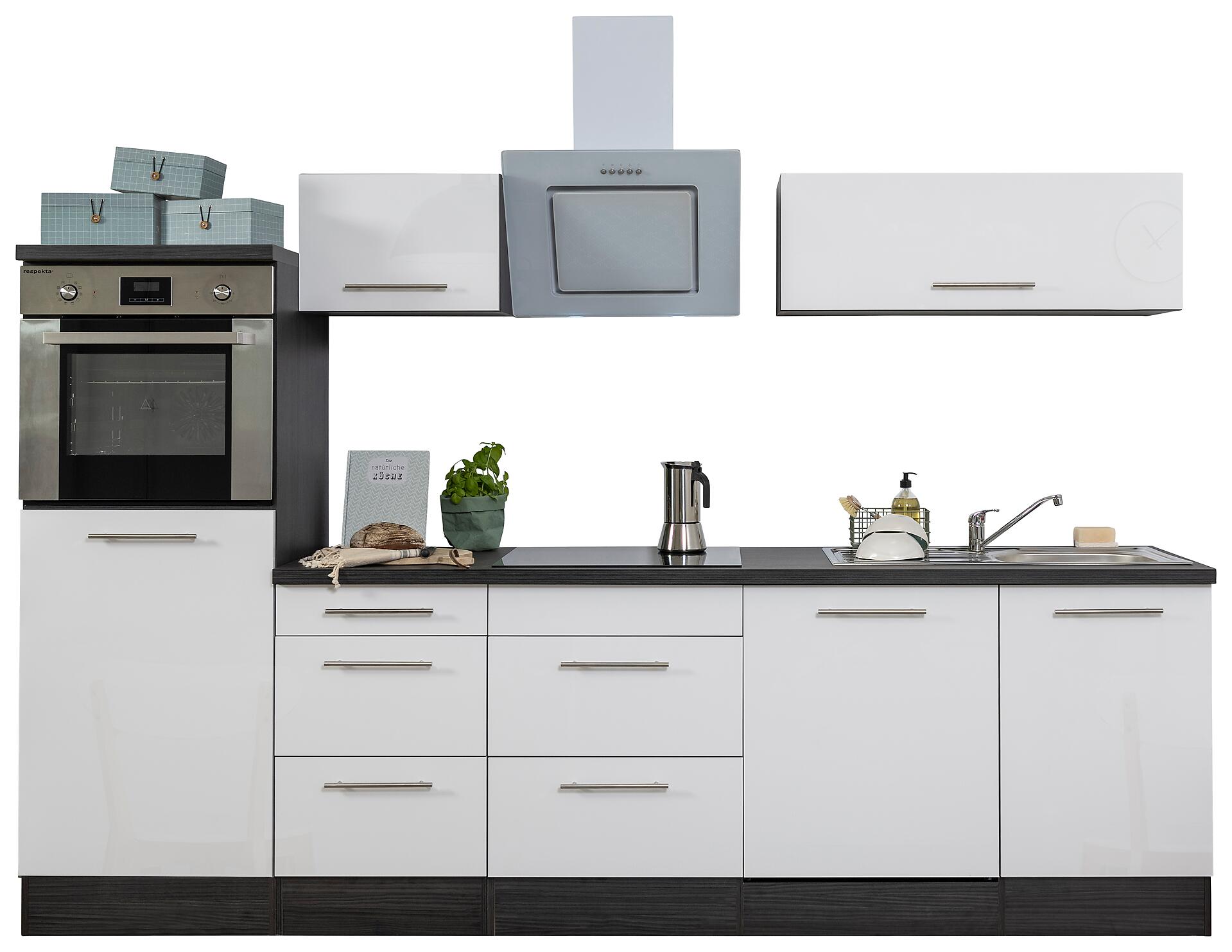 Respekta Küchenblock Amanda weiß Hochglanz B/H/T: ca. 280x200x60 cm