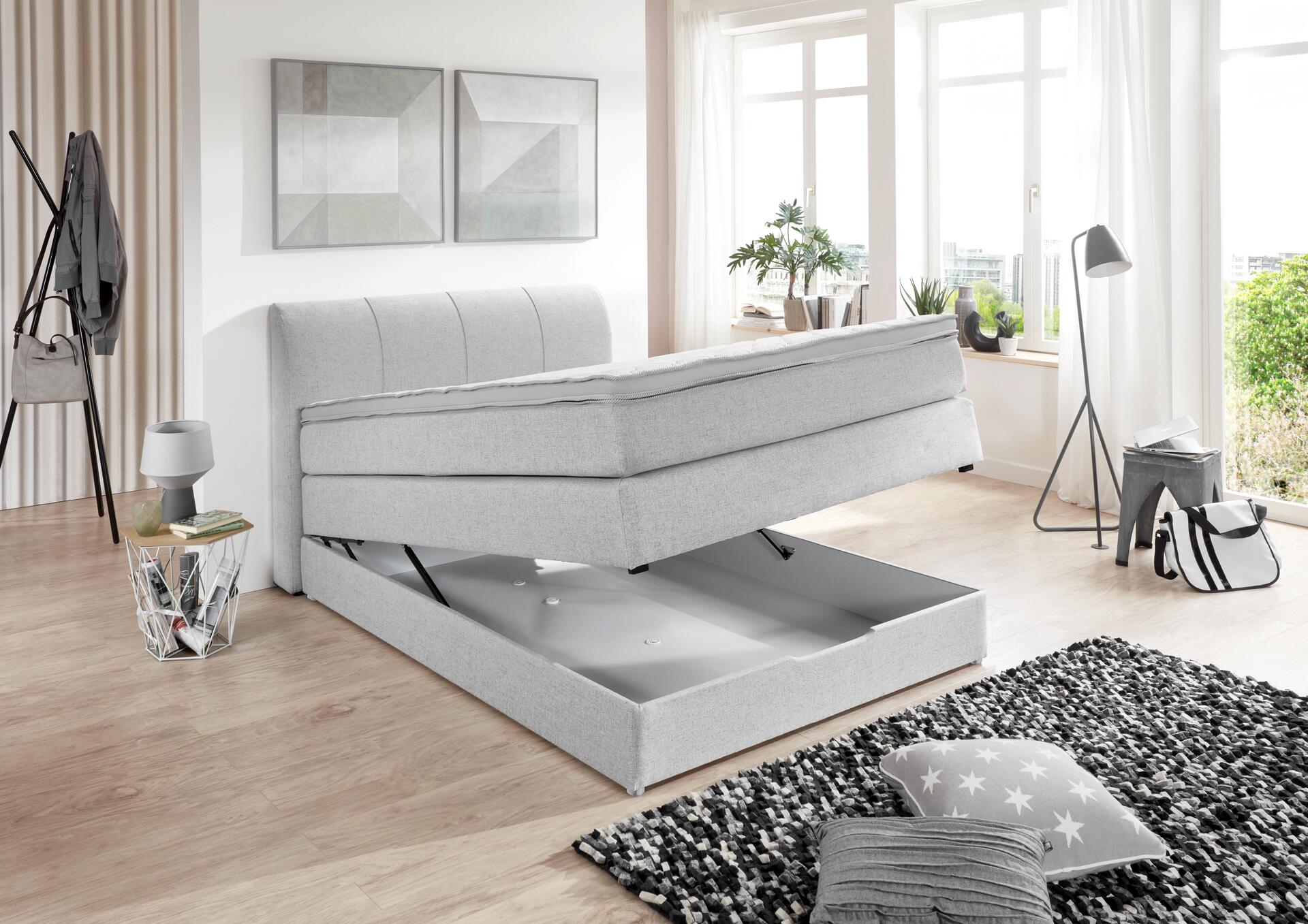 Boxspringbett Modesto Silbergrau