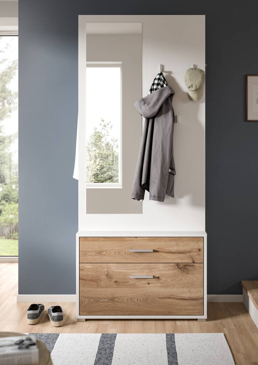 Garderobe POLO weiß Nox Oak Nachbildung B/H/T: ca. 80x190x38 cm