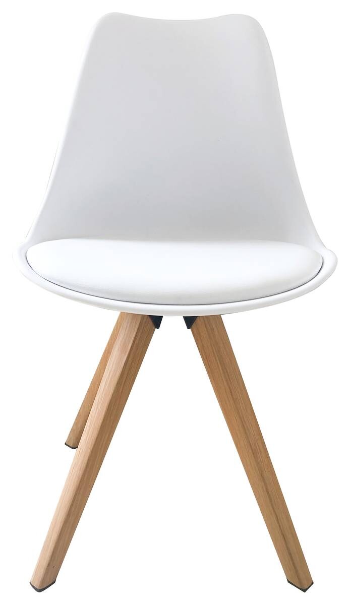 Stuhl KIRA 2er-Set weiß weiß Eiche Kunststoff Kunstleder Metall B/H/T: ca. 48x86x55,5 cm