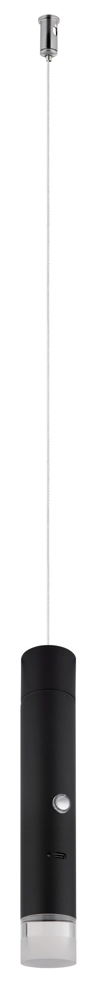 GLOBO LED-Hängeleuchte klar mattschwarz Metall Acryl H/D: ca. 120x3,8 cm 1.0 Brennstellen