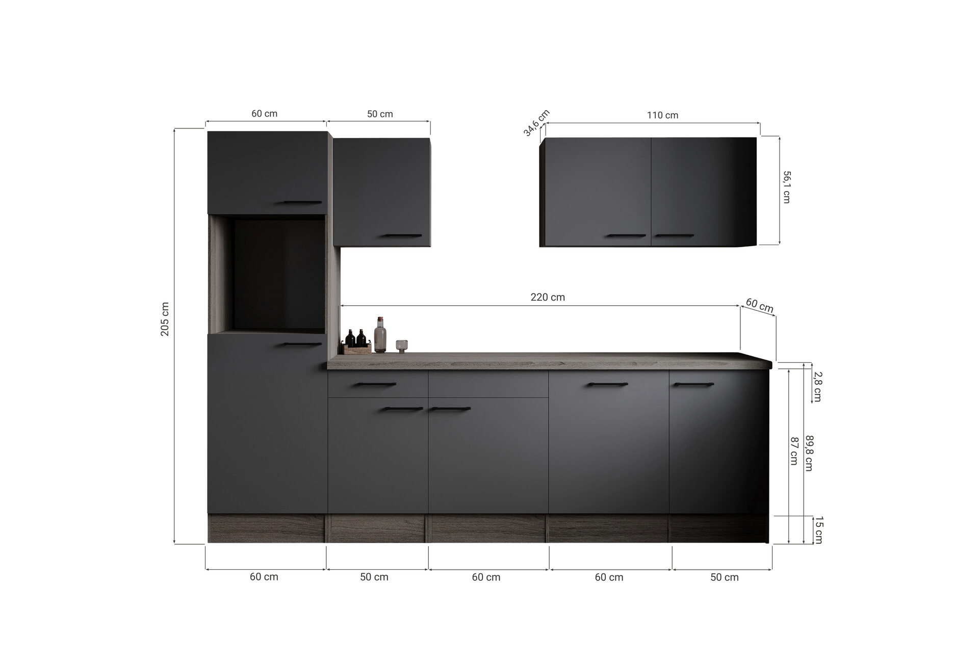 Küchenblock Oliver B/H/T: ca. 280x205x60 cm
