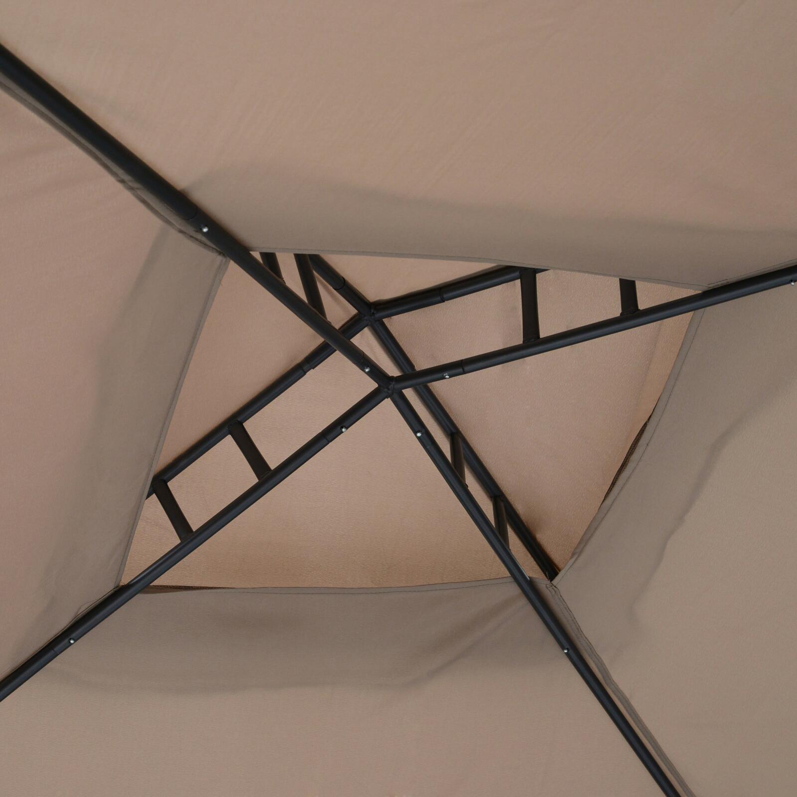 Outsunny Gartenpavillon beige Metall B/H/L: ca. 295x263x295 cm