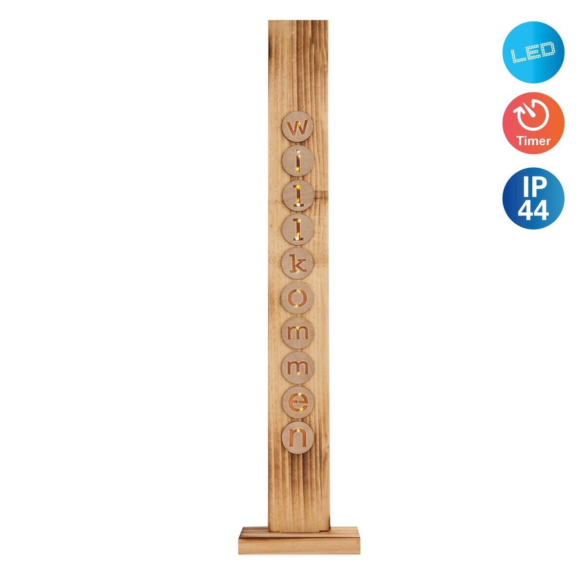 Näve Leuchten LED-Dekoleuchte Willkommen natur B/H/T: ca. 10x82x18 cm