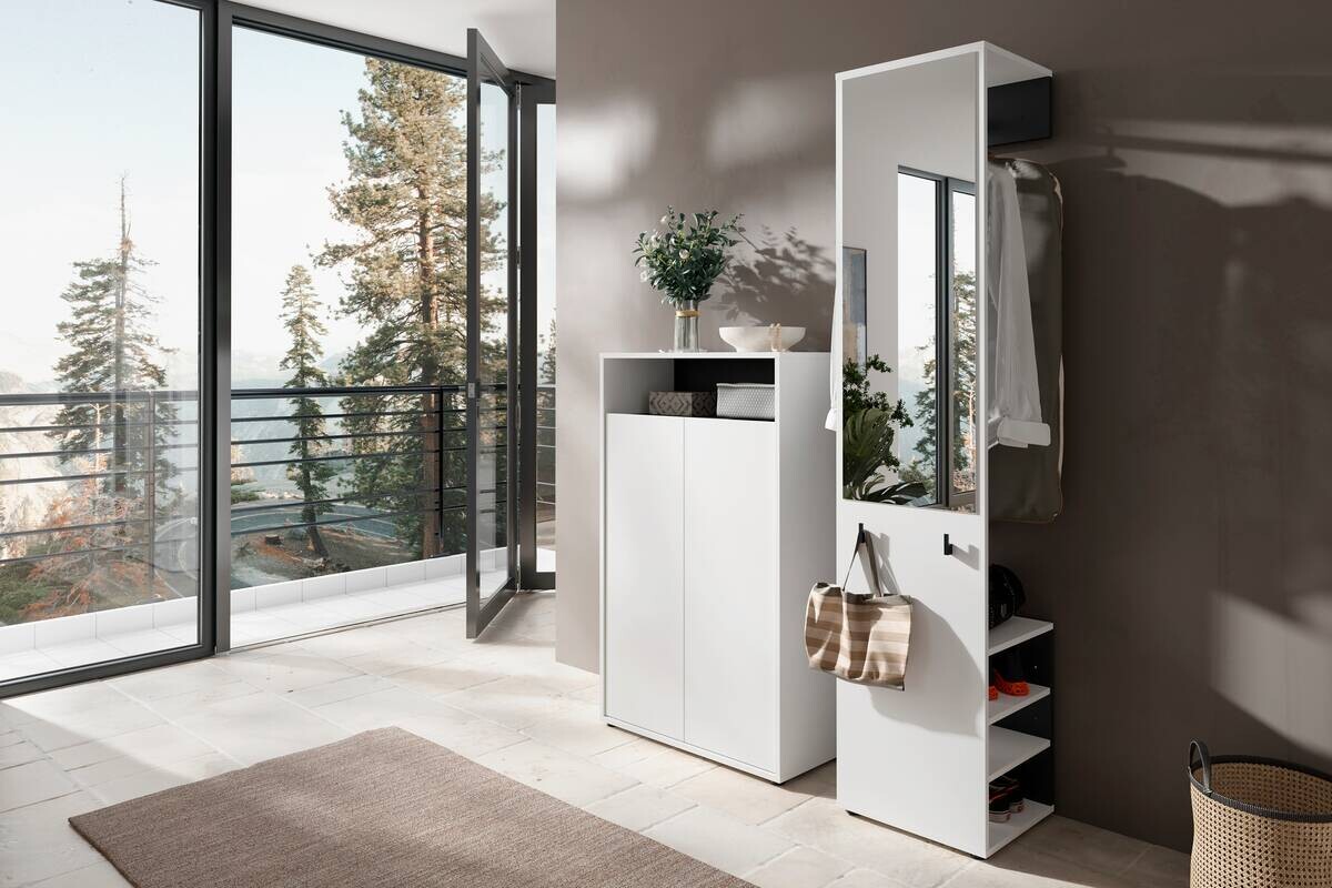 Garderobe Lyon weiß schwarz B/H/T: ca. 70x115x33,5 cm