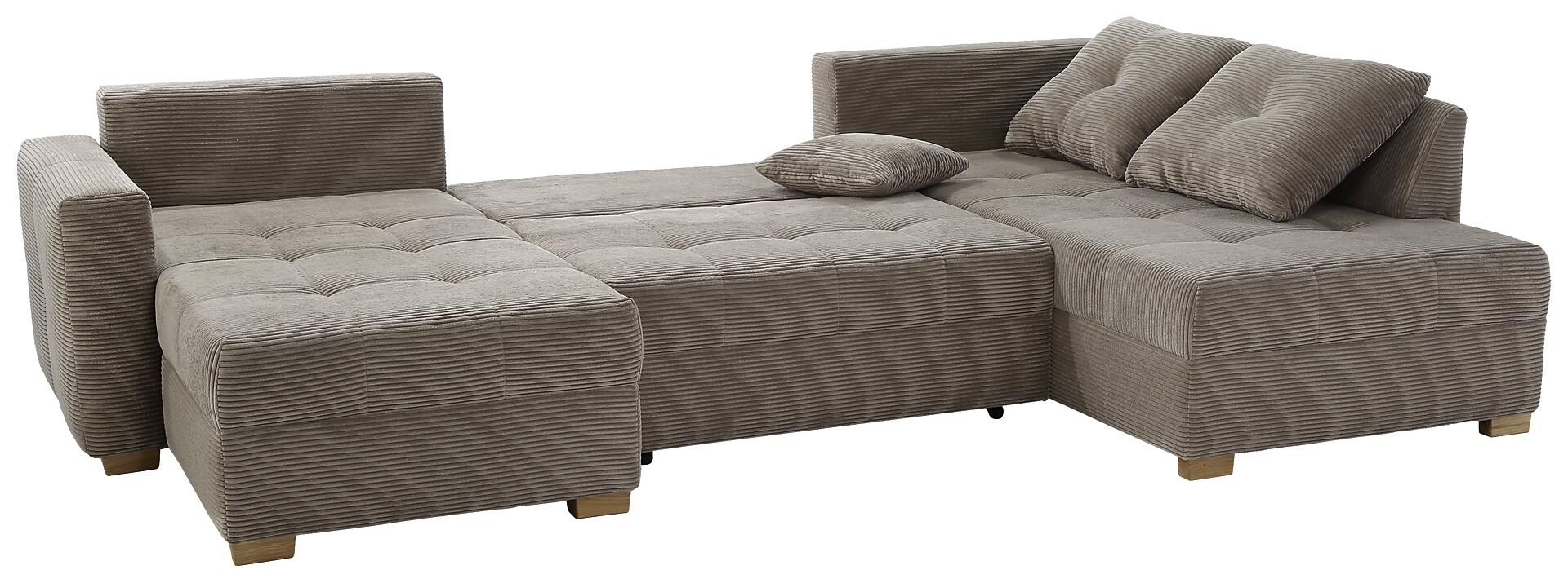 Wohnlandschaft taupe Microfaser B/H/T: ca. 313x92x200 cm