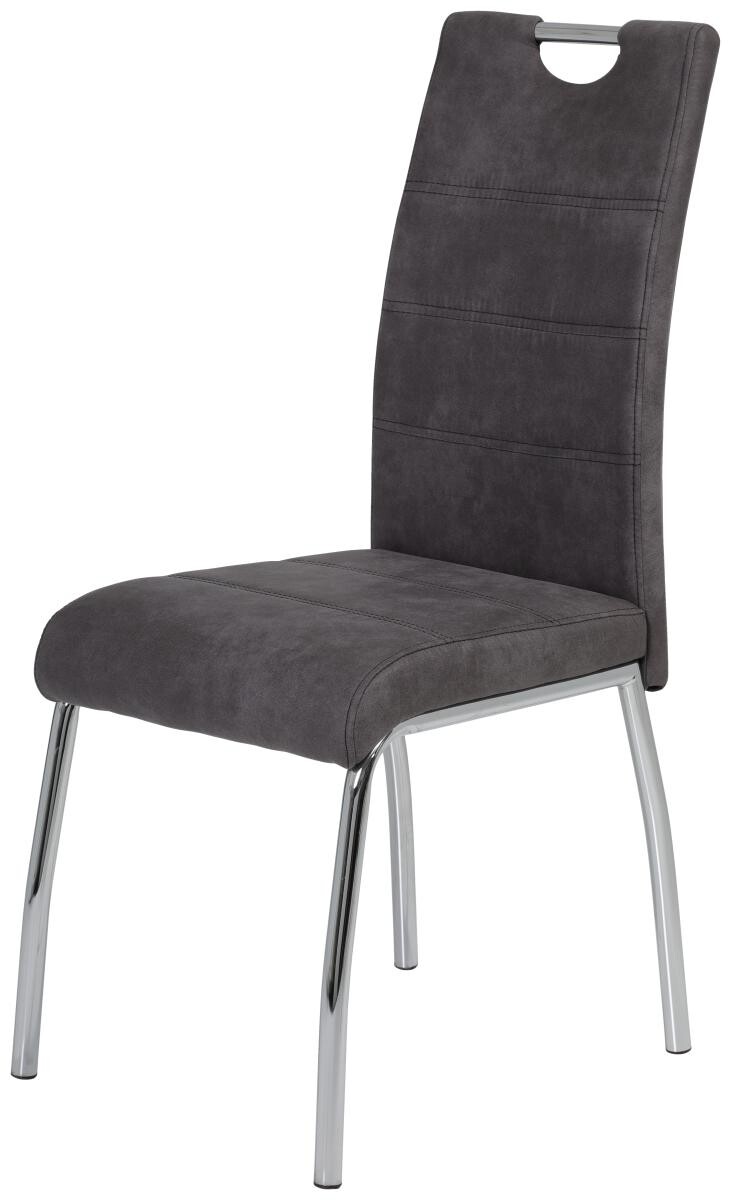 Stuhl Susi 2er Set anthrazit Vintage Microfaser B/H/T: ca. 44x98x61 cm