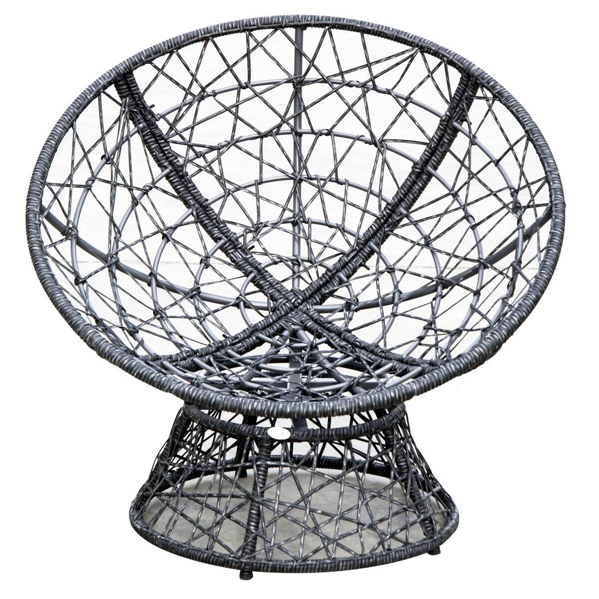 Outsunny Papasansessel schwarz Polyrattan B/H/L: ca. 87x90x97 cm