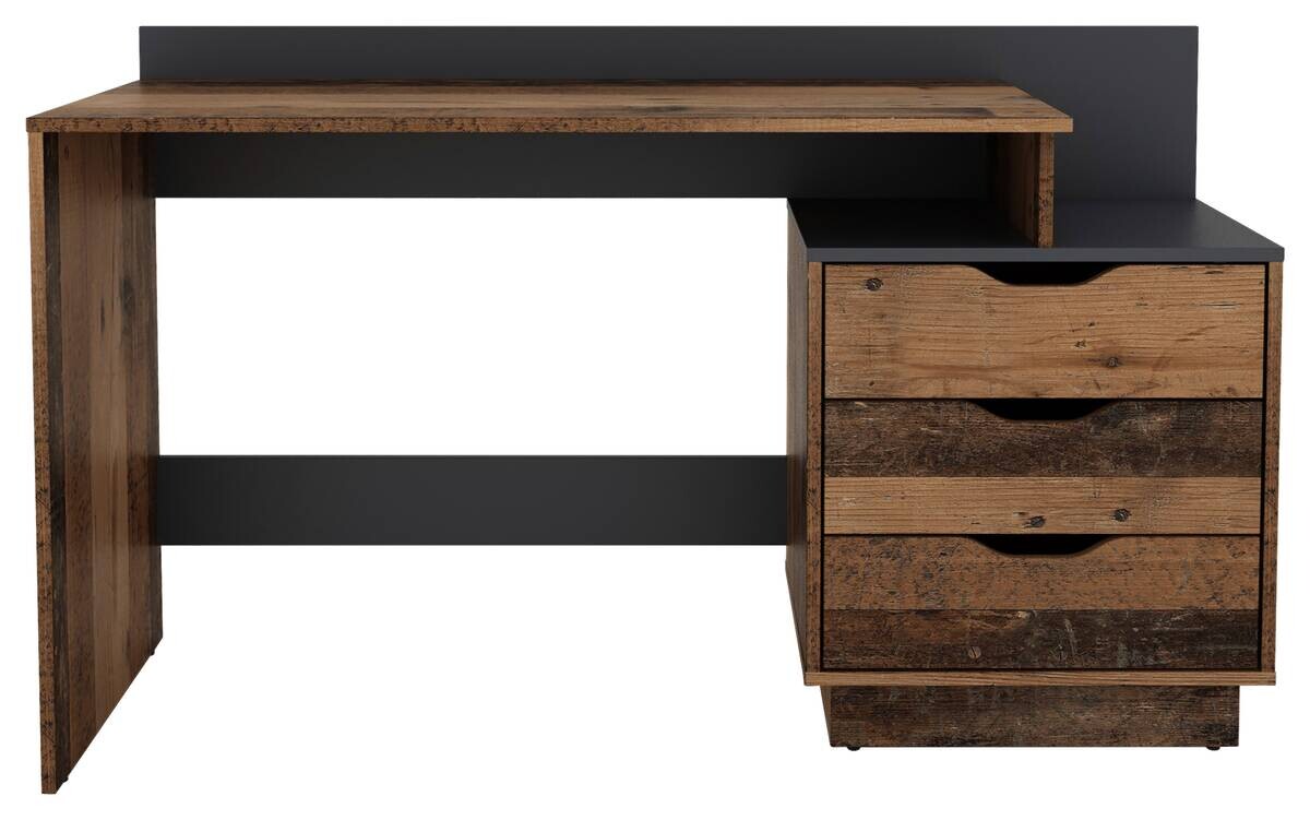 Schreibtisch BELFAST Eiche Old Wood Nachbildung anthrazit B/H/T: ca. 138x83,5x51,5 cm