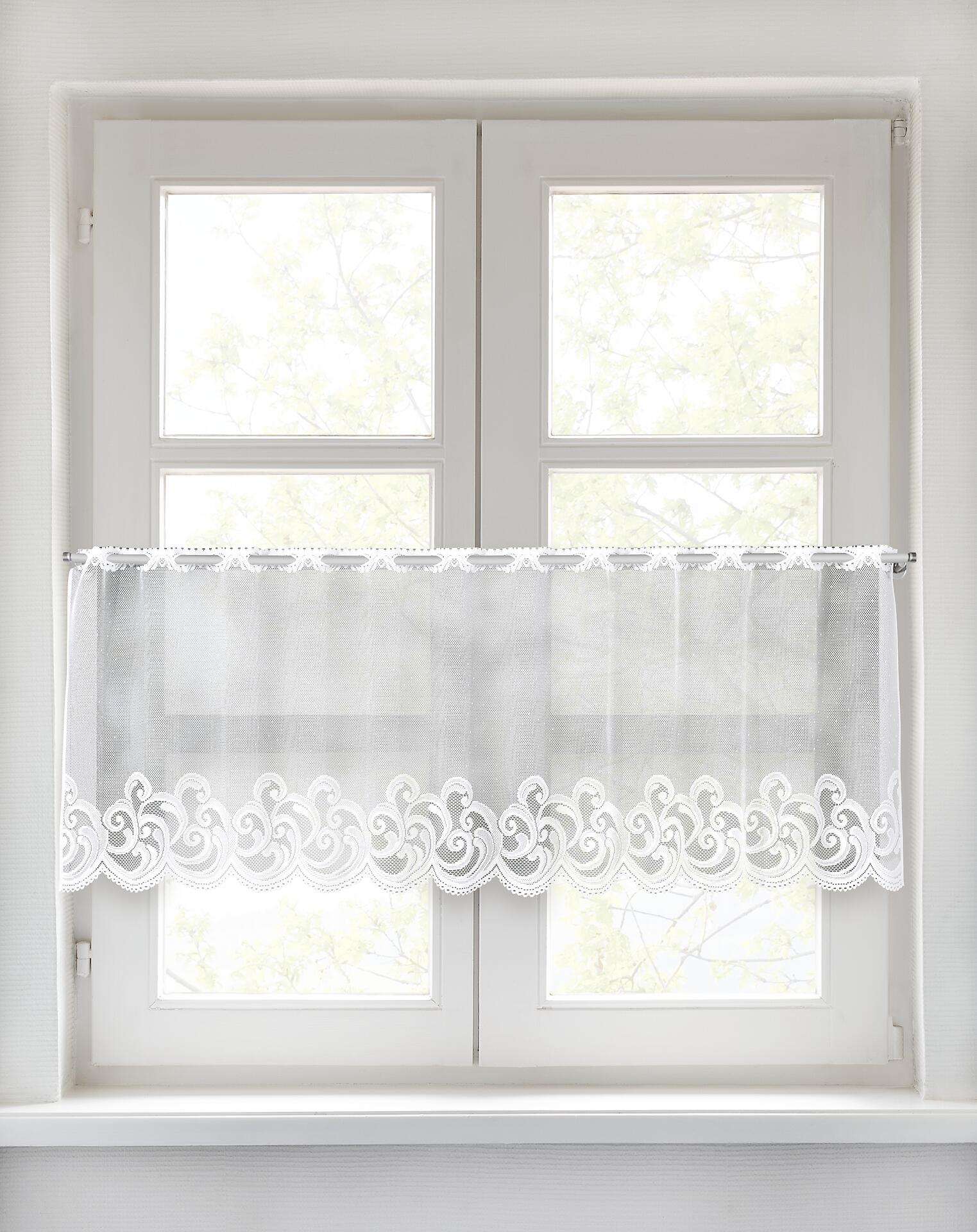 POCOline Scheibengardine Belize weiß B/L: ca. 140x45 cm