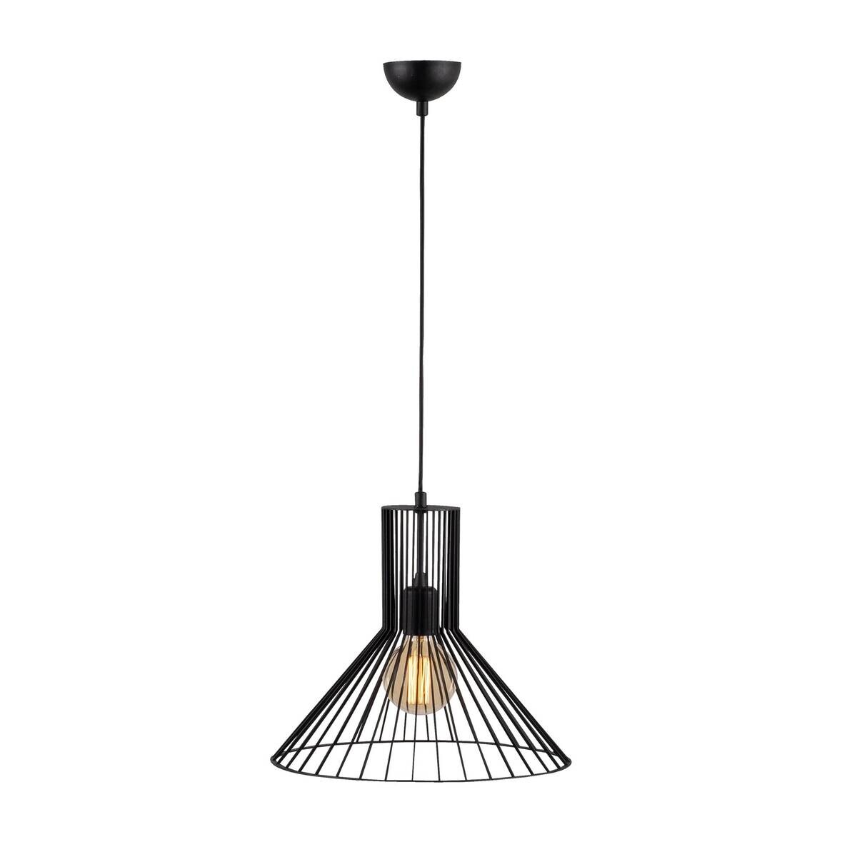 Opviq Pendelleuchte Fellini schwarz Metall B/H/T/L/D: ca. 38x128x38x38x38 cm E27 1 Brennstellen