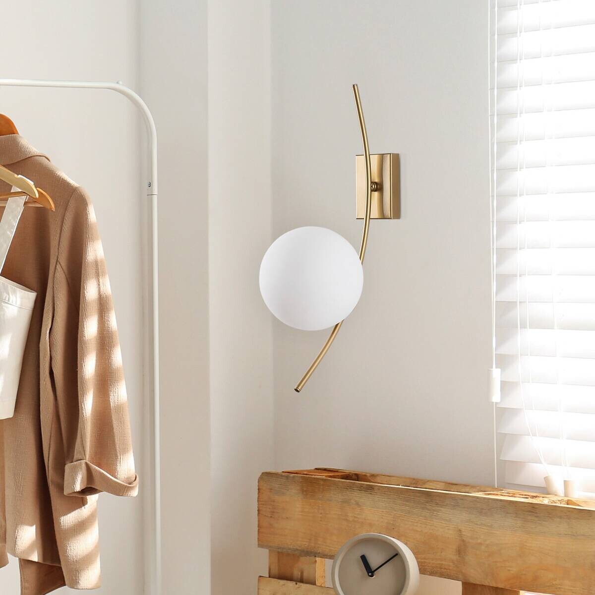 Opviq Wandleuchte gold Metall B/H/L: ca. 25x44x15 cm E27 1 Brennstellen