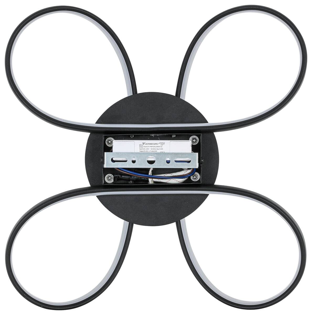 Nolo LED Deckenleuchte Markus Chrom schwarz Kunststoff Metall B/H/L: ca. 48x12x48 cm 2 Brennstellen