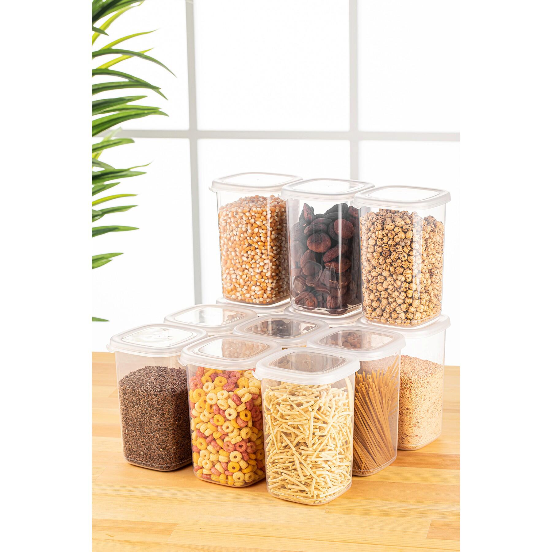 HermiaConcept Vorratsdosenset 12-tlg. weiß B/H/T/L/D: ca. 10x16,5x10x10x10 cm