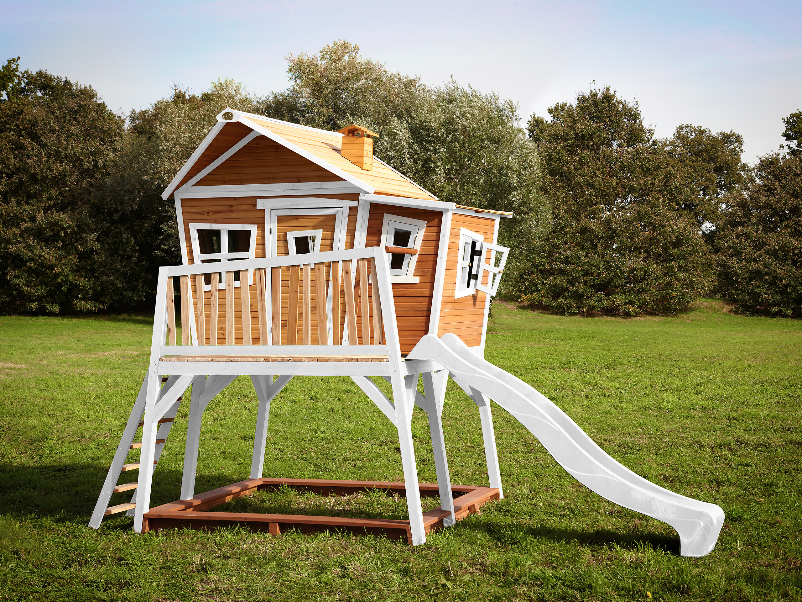 AXI Spielhaus Max braun B/H/L: ca. 432x288x193 cm