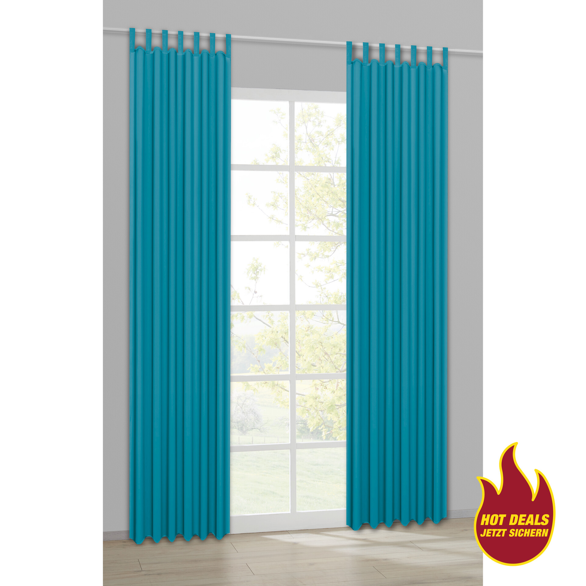 Sensation Schlaufenvorhang Look petrol B/L: ca. 140x235 cm
