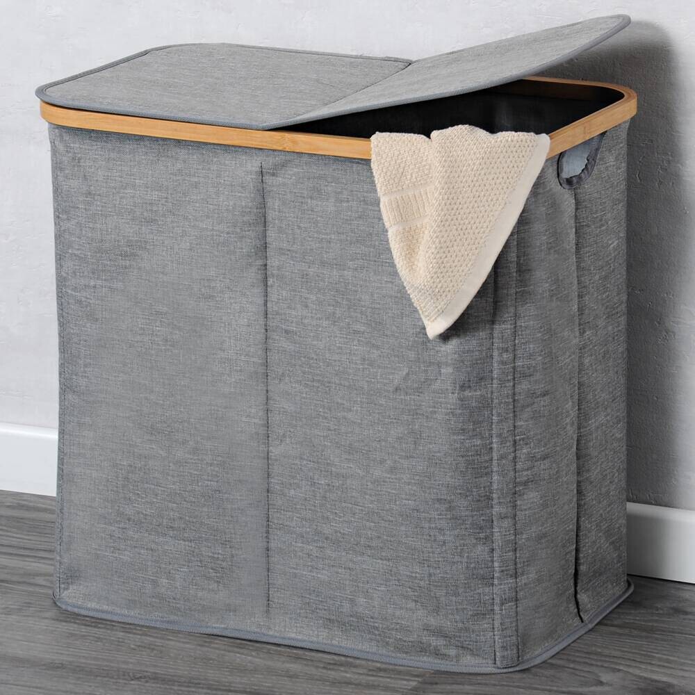 Kesper Wäschesammler grau Polyester B/H/T: ca. 54,5x50x33 cm
