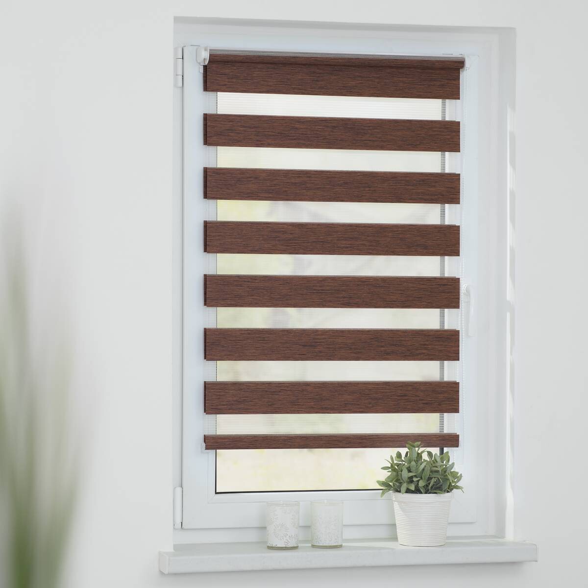 LICHTBLICK Doppelrollo Duo meliert dunkelbraun B/L: ca. 120x150 cm