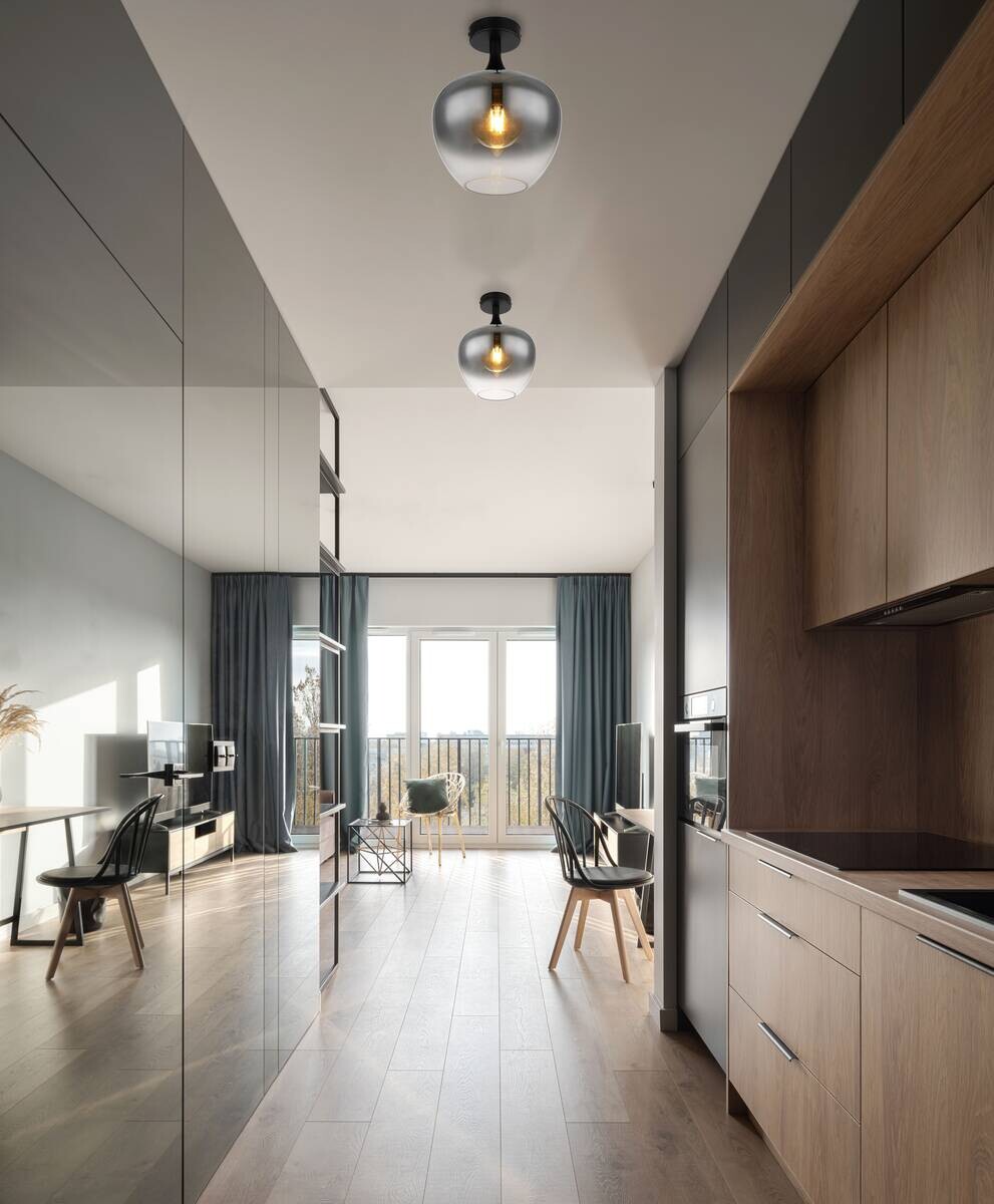 GLOBO Pendelleuchte schwarz Metall H/D: ca. 31,5x24 cm E27 1 Brennstellen