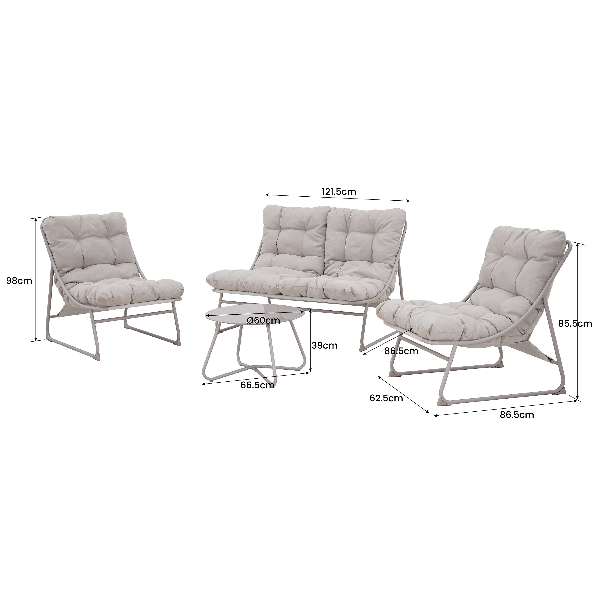 POCOline Gartensitzgruppe beige Textilene