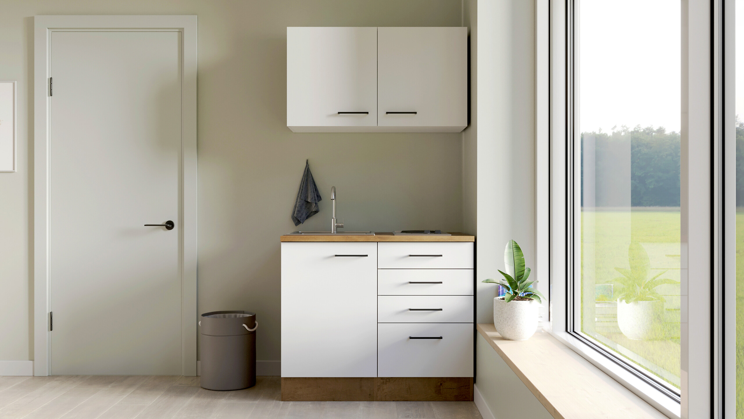 Küchenblock Avila Magnolie B/H/T: ca. 100x200x60 cm