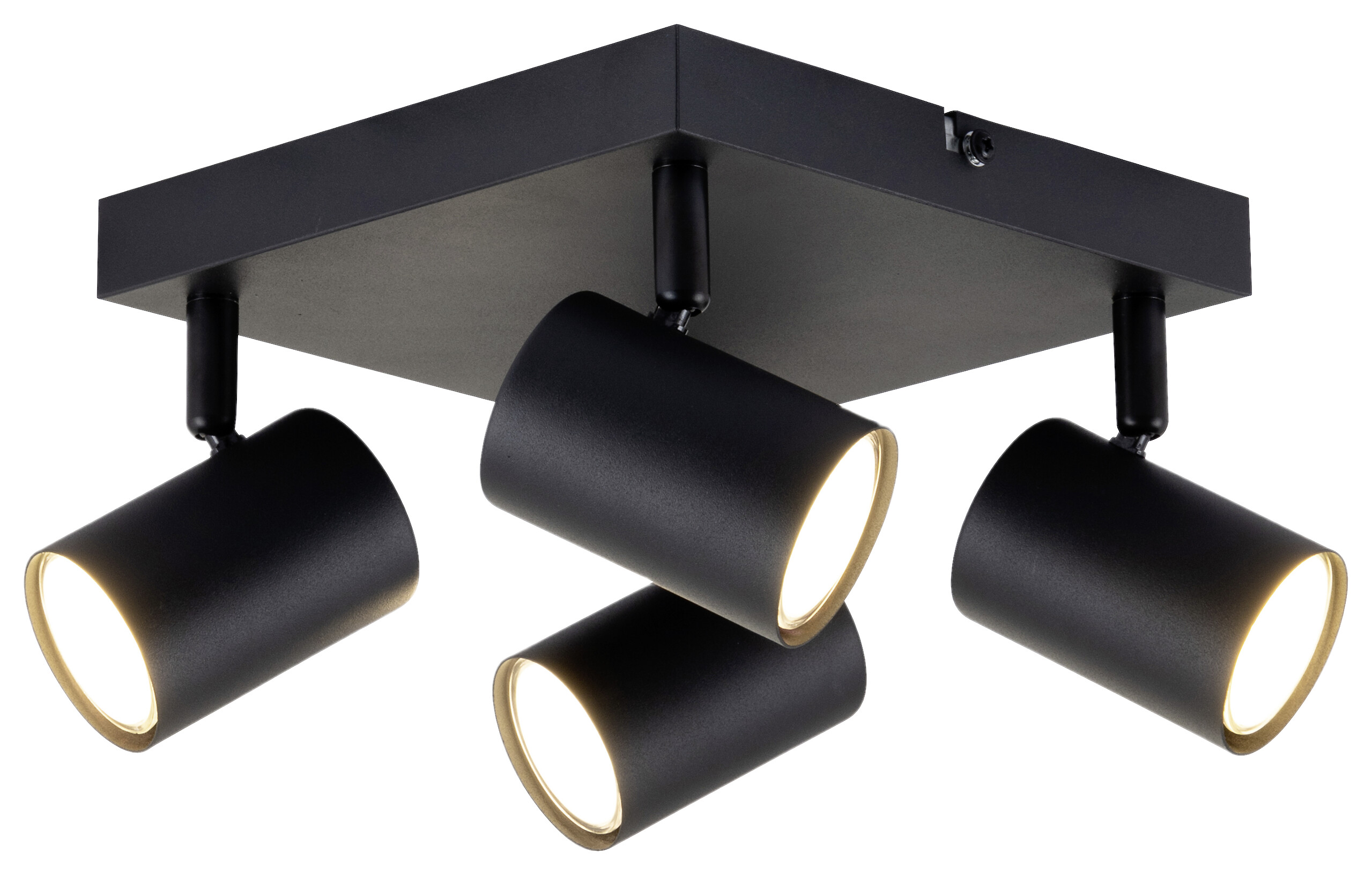 POCOline Spotbalken Thanina schwarz Metall B/H/L: ca. 28x12x28 cm GU10 4 Brennstellen