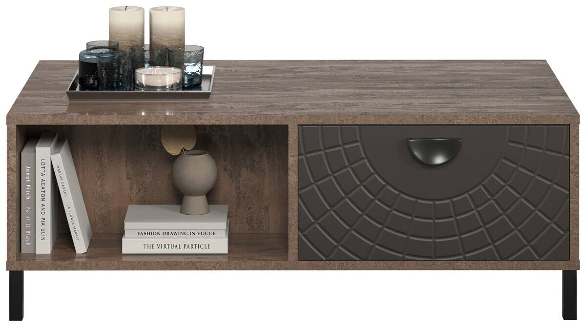 Couchtisch Fusion Eiche dunkel Nachbildung bronze Optik B/H/T: ca. 110x37x60 cm