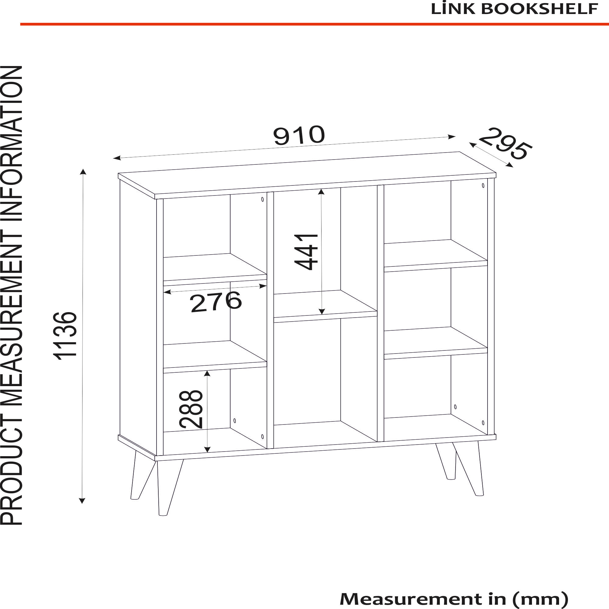 Regal Link weiß walnuss Nachbildung B/H/T: ca. 91x114x30 cm
