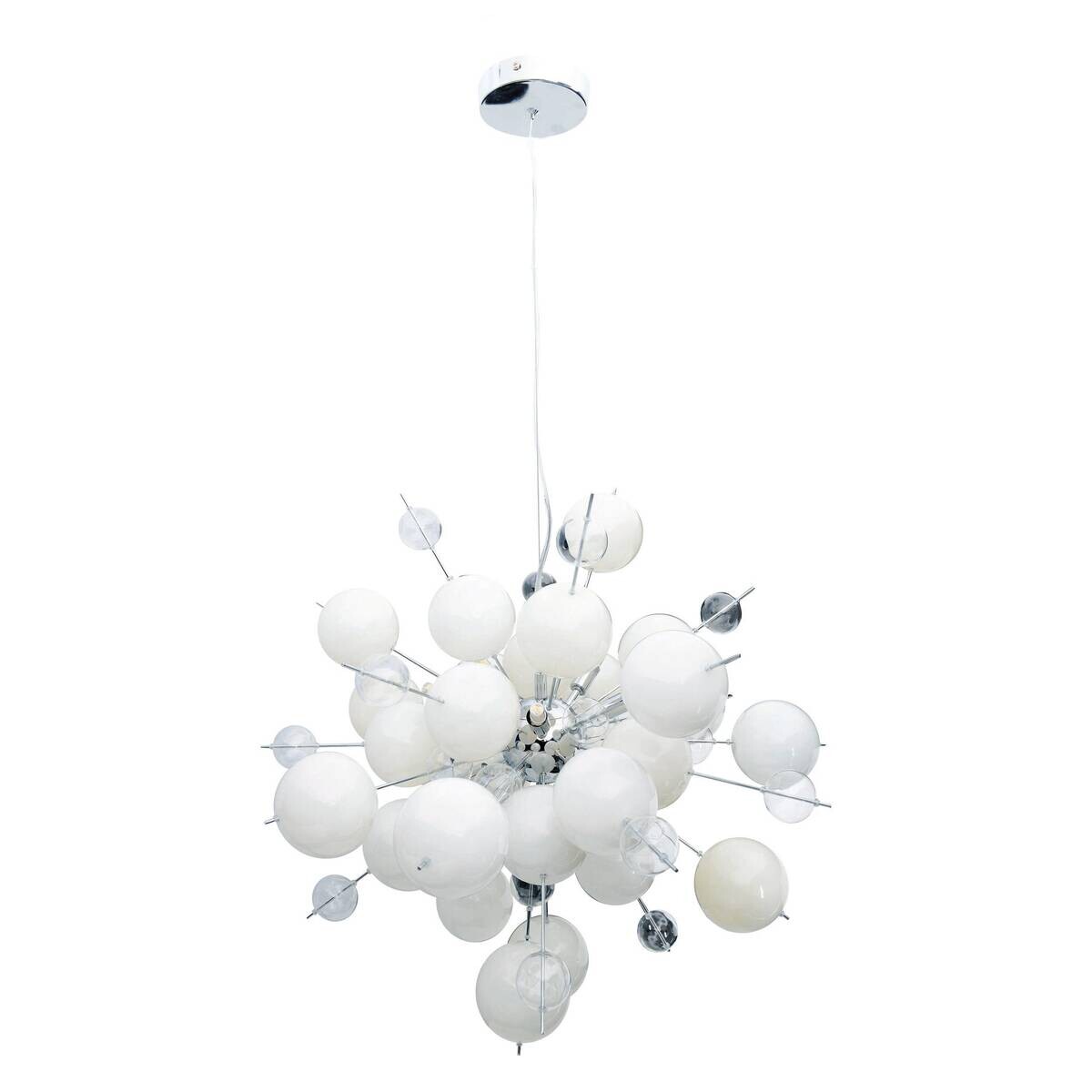 Näve Leuchten Pendelleuchte 7026423 weiß Metall Glas B/H/T: ca. 65x150x65 cm G9 10 Brennstellen