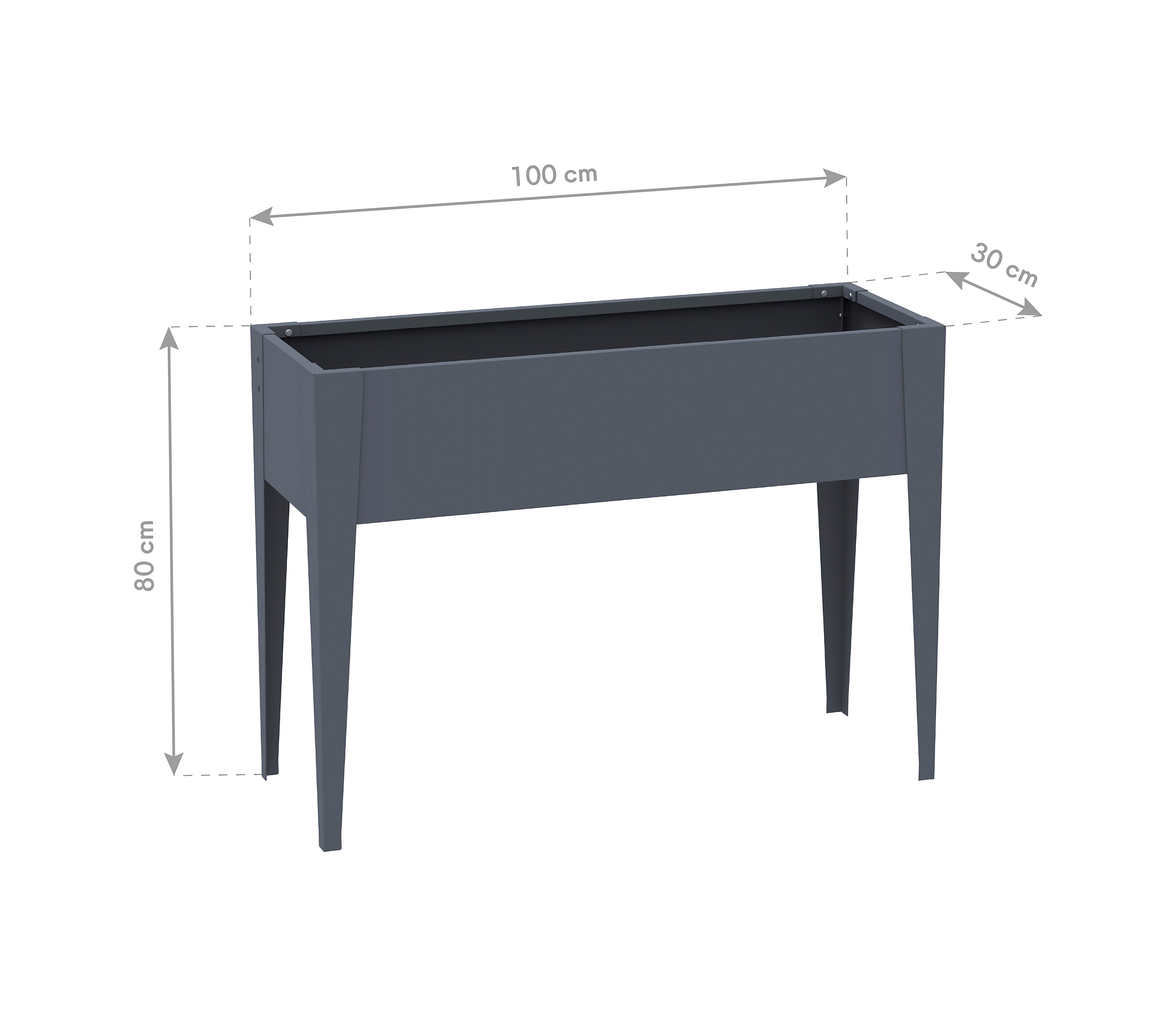 Westmann Hochbeet Vedura anthrazit Stahl B/H/L: ca. 100x80x30 cm