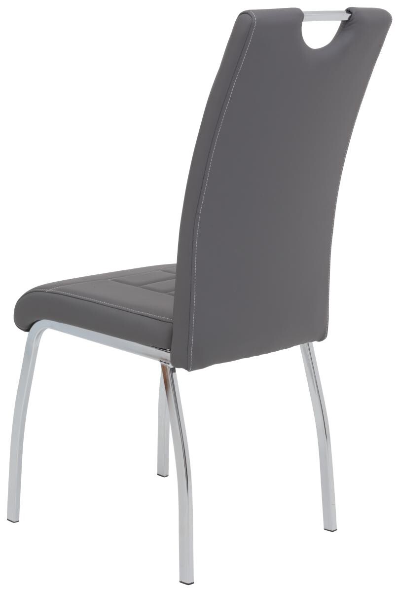 Stuhl Andrea 2er Set grau Kunstleder Metall B/H/T: ca. 43x100x64 cm