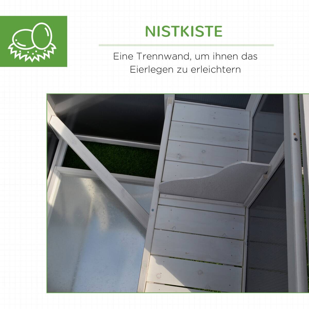 PawHut Stall weiß Polypropylen B/H/L: ca. 75x160x80 cm