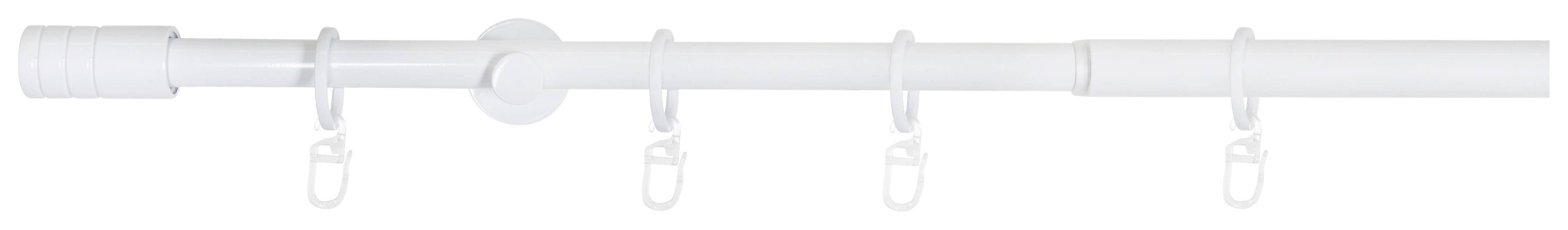 Gardinenstange weiß Aluminium ausziehbar von ca. 120 bis 210 cm 1.0 Läufe