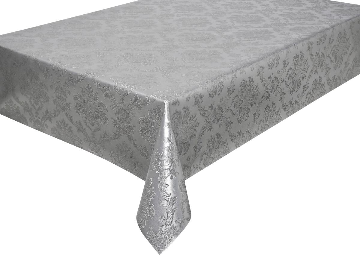 Polyline Abwaschbarer Tischbelag Ornament silber B: ca. 140 cm