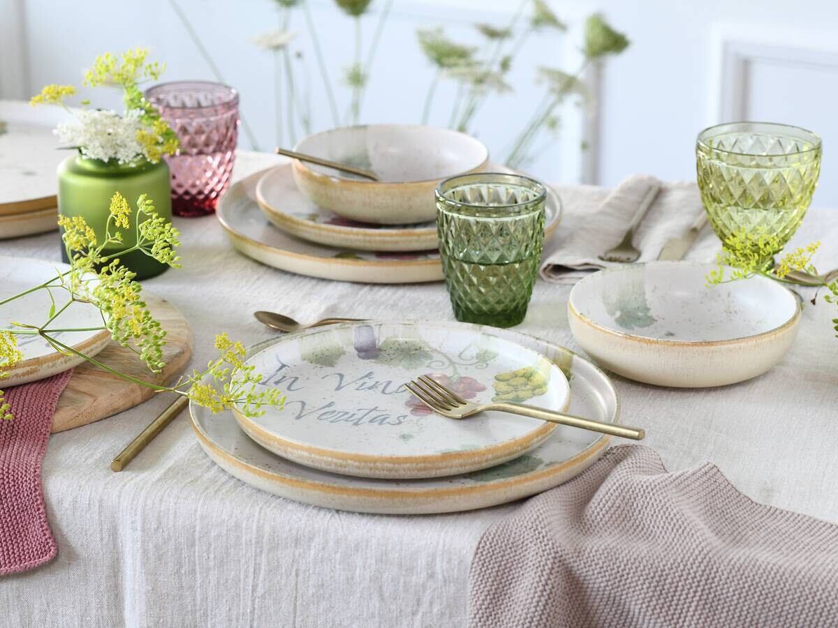 CreaTable Tafelservice Uno bunt Steinzeug 12 tlg.