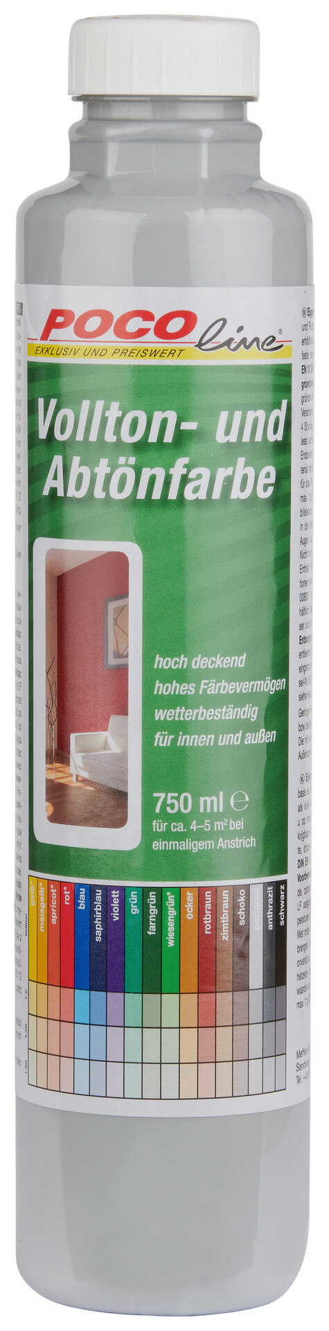 POCOline Vollton- und Abtönfarbe perlgrau ca. 0,75 l