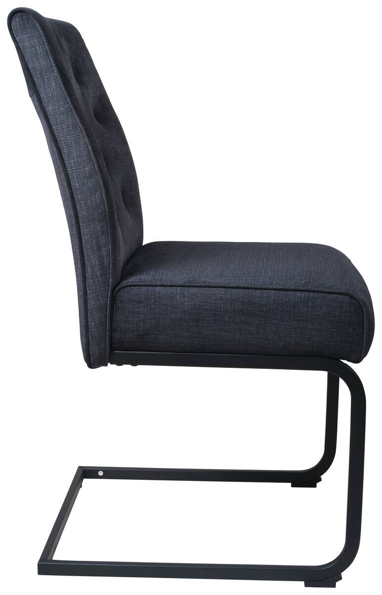 Schwingstuhl Canberra anthrazit schwarz Samtoptik Metall