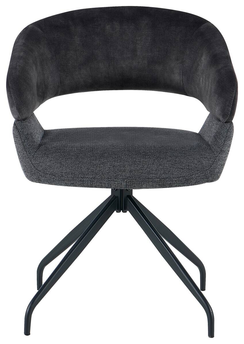 Stuhl Miami anthrazit Webstoff Samtoptik B/H/T: ca. 61x84x64 cm