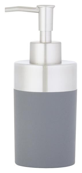 Axentia Seifenspender Lena silber anthrazit Edelstahl B/H/L/D: ca. 6,8x17,5x6,8x7 cm