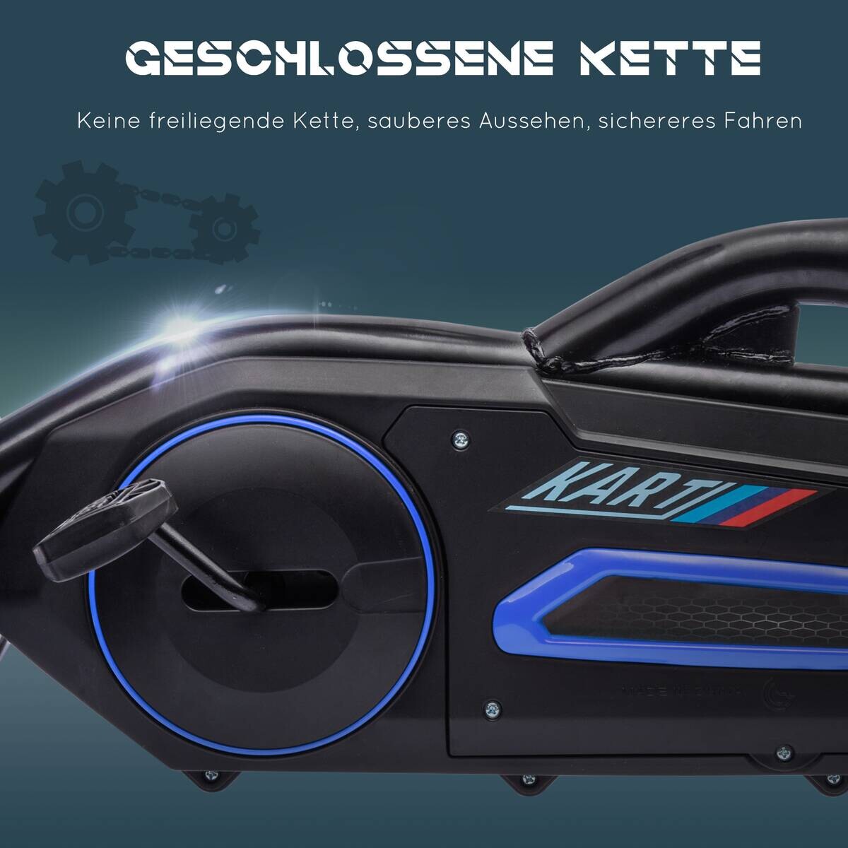 HOMCOM Go Kart blau B/H/L: ca. 58x58,5x100 cm