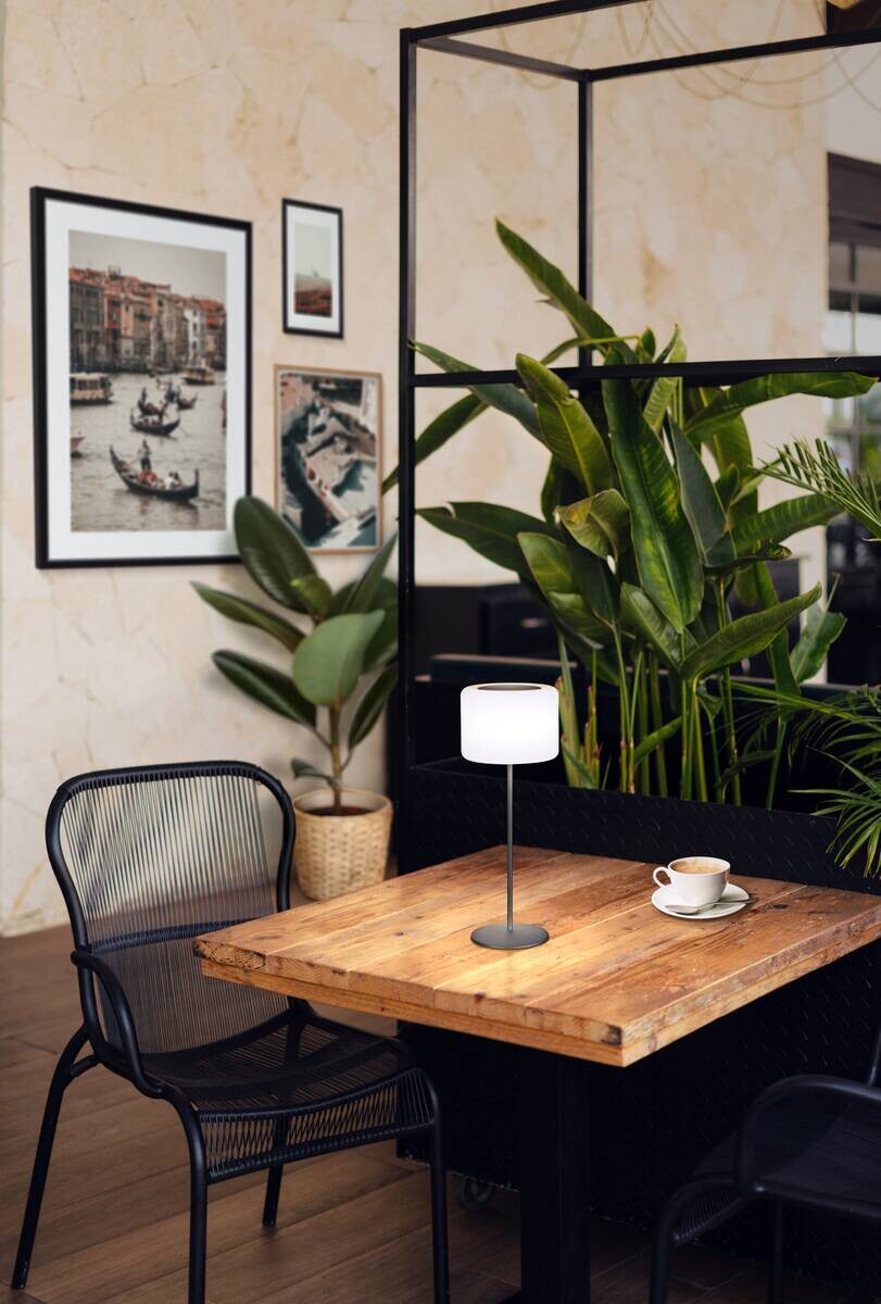 easy! by FHL Tischleuchte 850302 Pino weiß schwarz Metall Kunststoff H/D: ca. 39,5x15 cm 1 Brennstellen