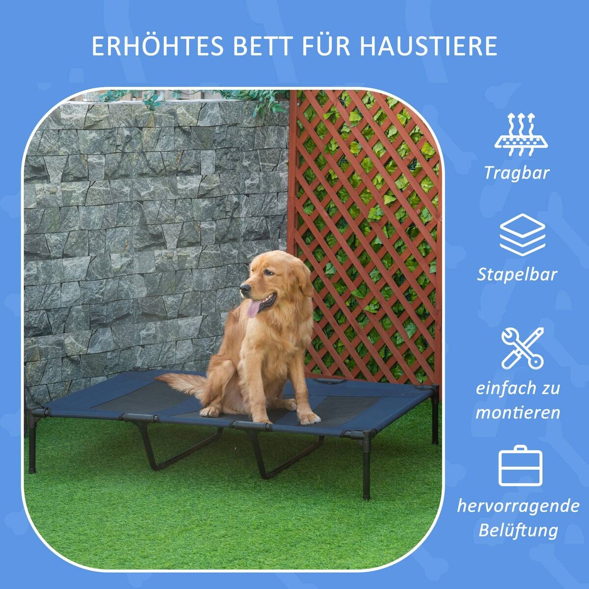 PawHut Hunde-Zubehör schwarz Edelstahl B/H/L: ca. 92x122x23 cm