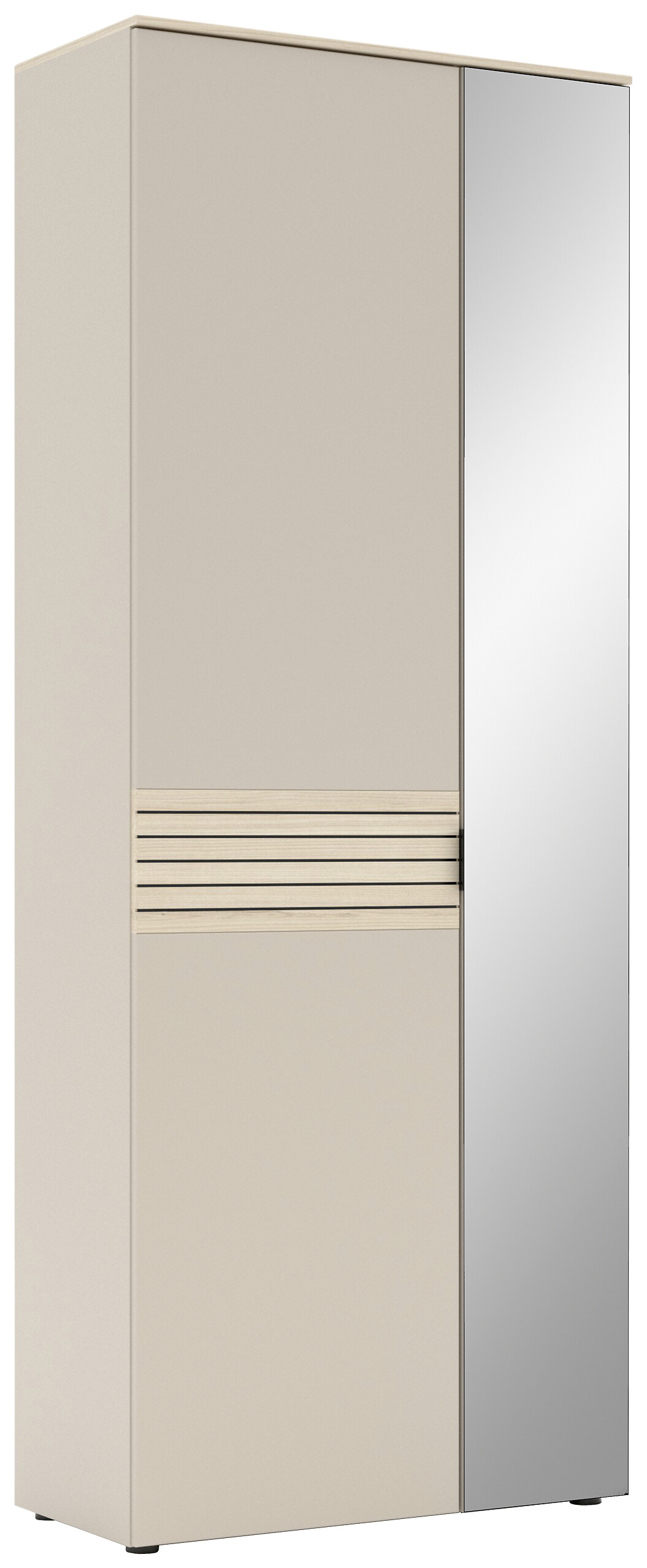 Garderobenschrank Ina Kaschmirgrau Eiche Natura Nachbildung B/H/T: ca. 78x202x38 cm