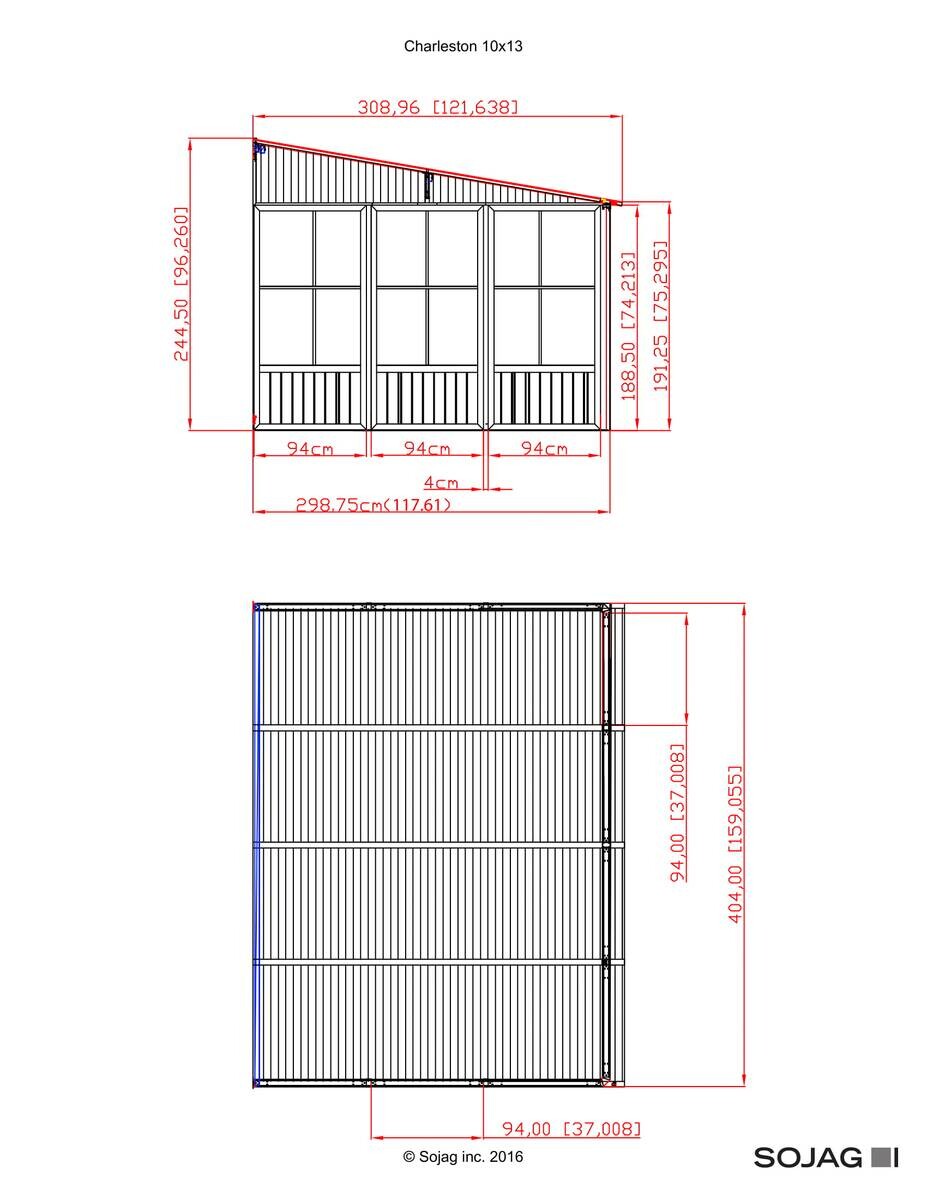 Sojag Terrassenüberdachung Mural anthrazit Aluminium B/H/L: ca. 404x244,5x308,96 cm