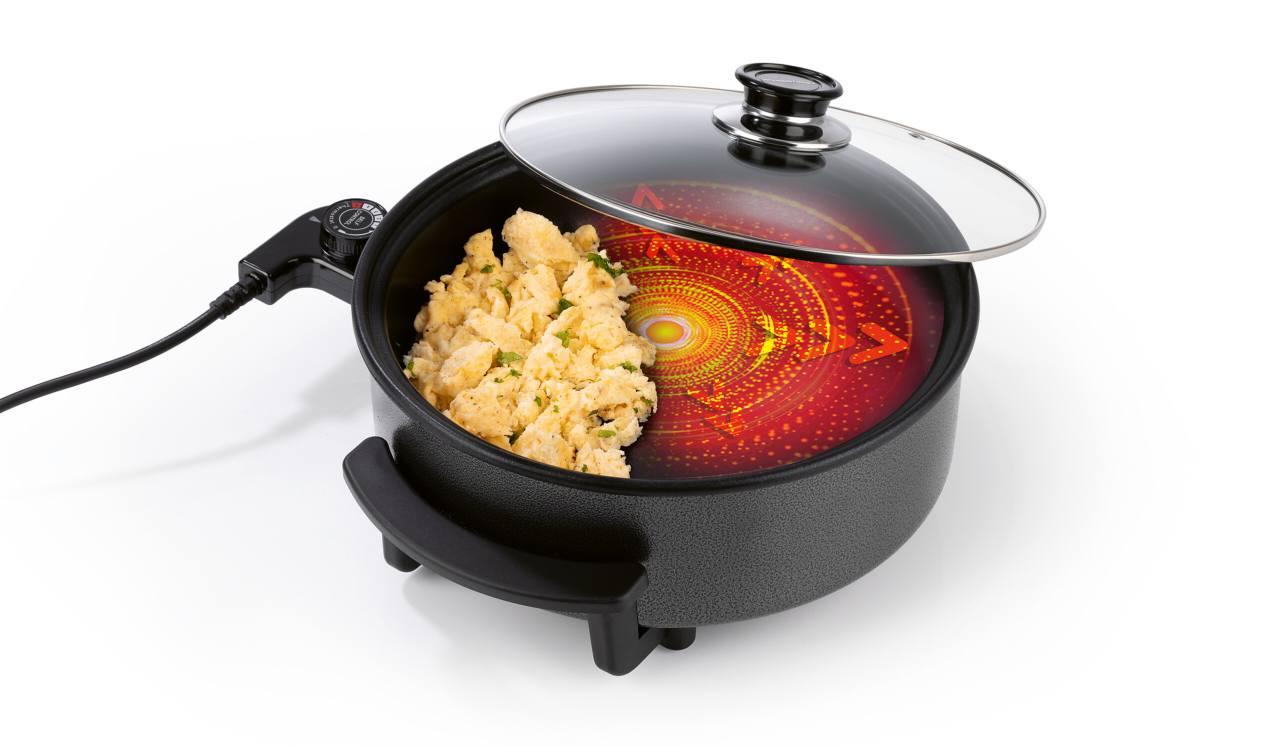 GOURMETmaxx Elektrische Party-Pfanne schwarz Edelstahl B/H/L: ca. 14,5x36x34,5 cm