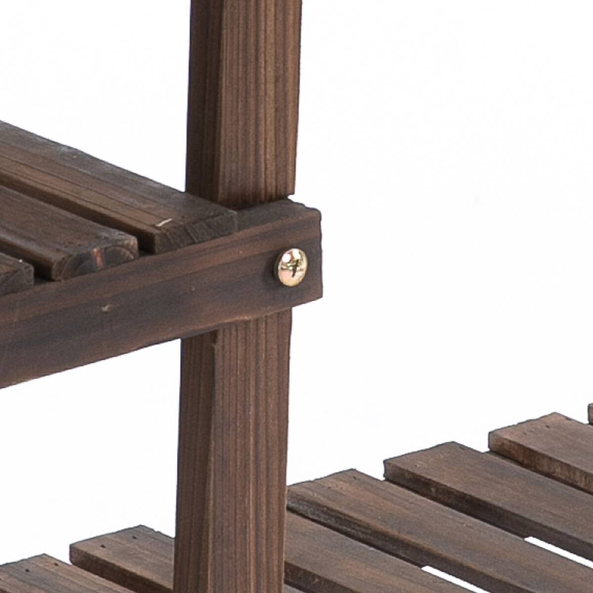 Outsunny Pflanzenregal braun B/H/L: ca. 33x80x123,5 cm