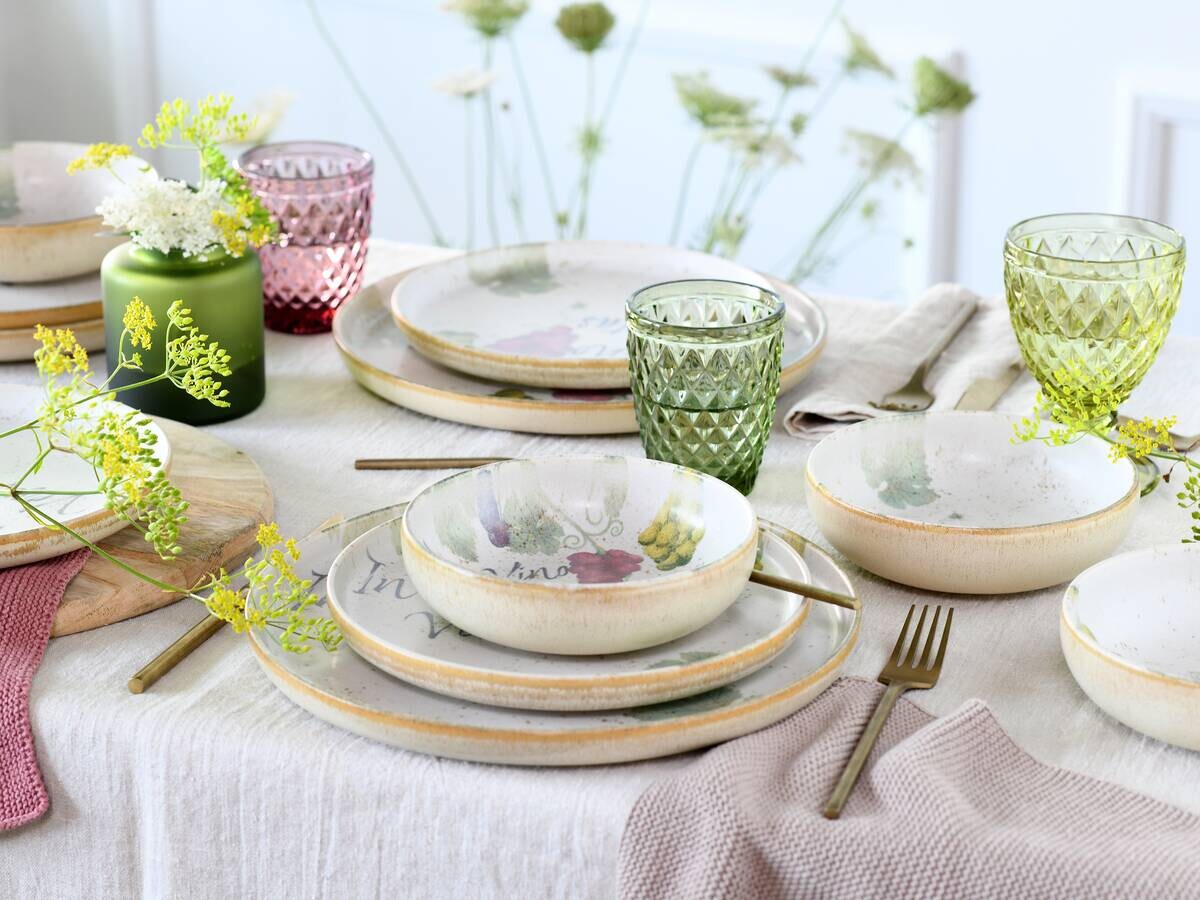 CreaTable Tafelservice Uno bunt Steinzeug 12 tlg.