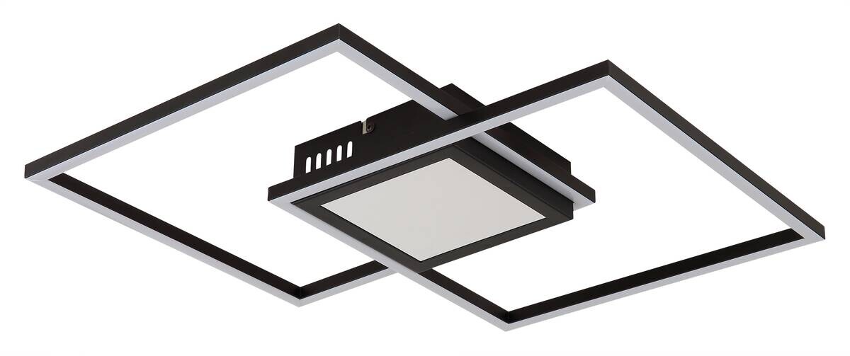 GLOBO LED-Deckenleuchte Saunders schwarz Aluminium Metall B/H/L: ca. 42,6x5x42,6 cm 1 Brennstellen