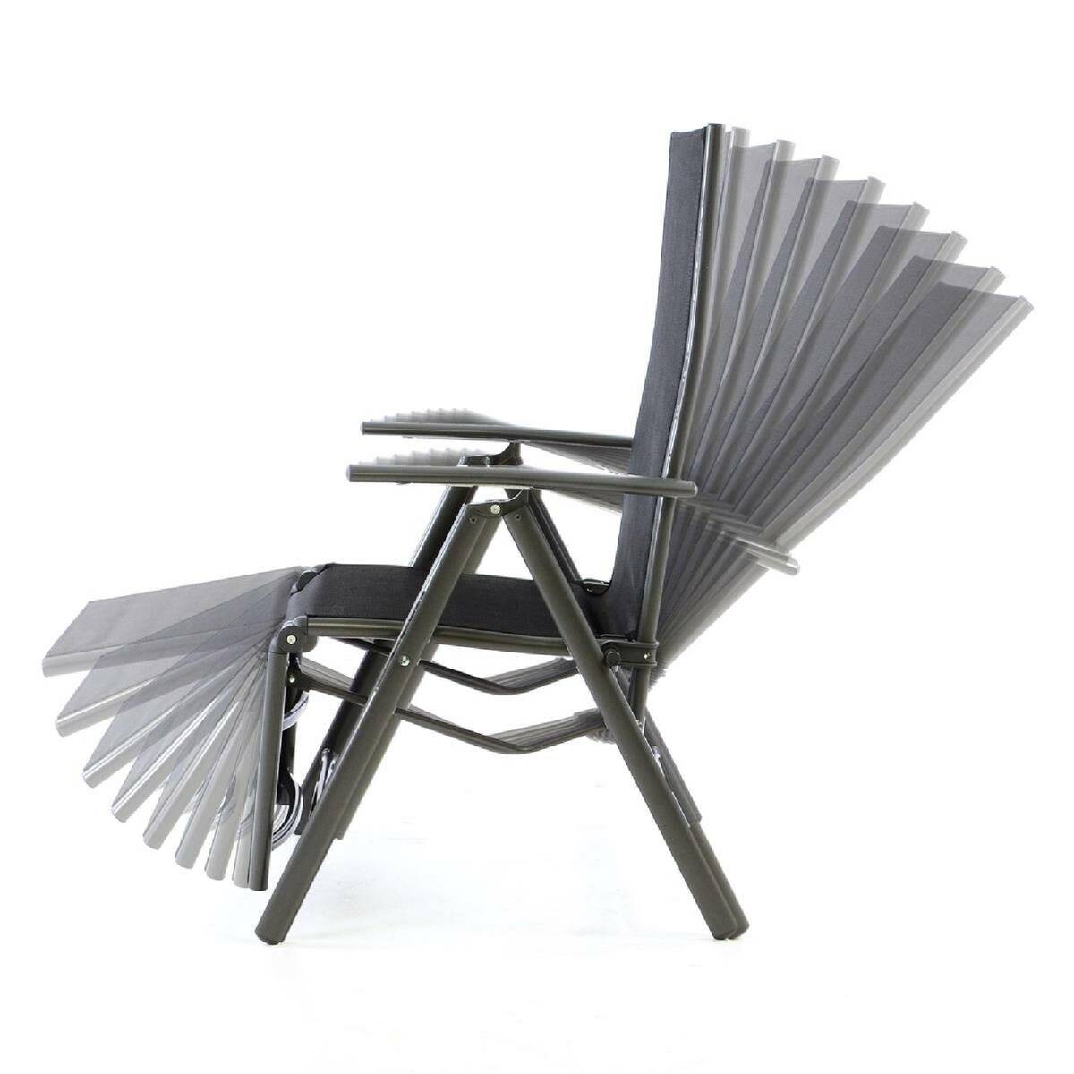 VCM Klappsessel schwarz Textilene B/H/T: ca. 55x112x60 cm